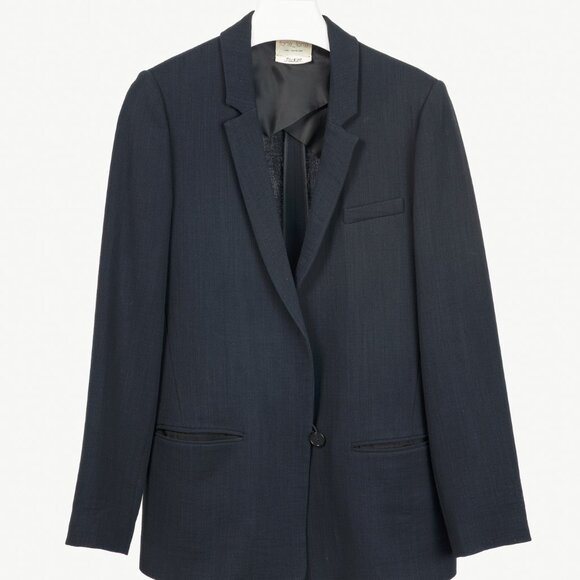 Forte Forte AW/14 Navy Wool-Blend Crepe Single-Breasted Blazer - Picture 1 of 11